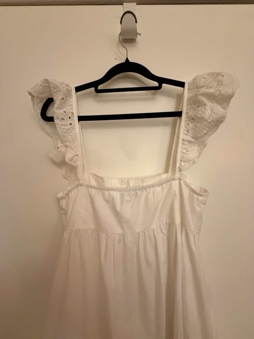 En Saison White Eyelet Midi Dress Ruffle Strap Tiered Cottagecore S Romantic - Picture 11 of 12